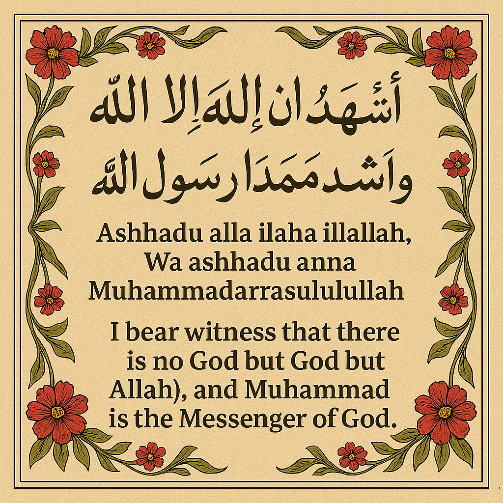 ashhadu alla ilaha illallah wa ashhadu anna muhammadarrasulullah